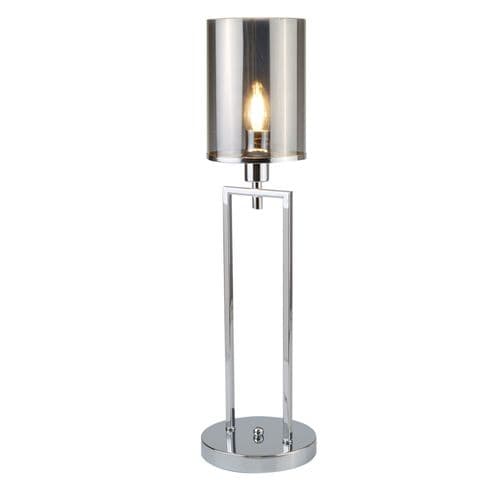 Catalina 1 Light Table Lamp, Chrome, Smoked Glass Shades 9052Cc