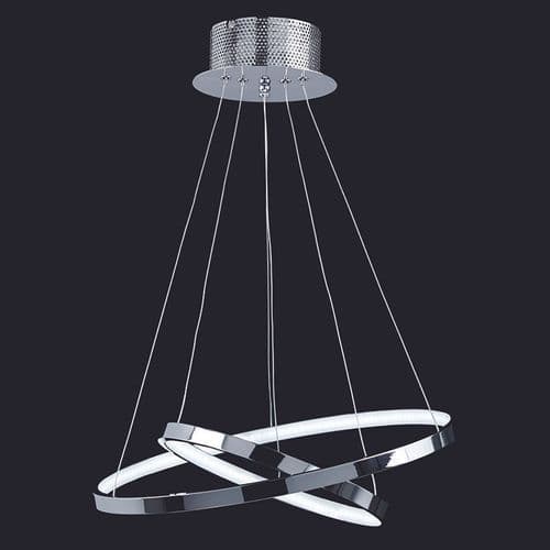 CHROME LED CEILING FITTING WITH 2 CIRCLES BXKLINE-2CH-17 (Class 2 Double Insulated)