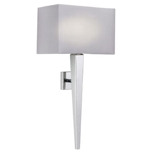 Chrome Wall Lamp With Faux Silk Shade (Double Insulated) BXMORETO-1WBCH-17 (Double Insulated)