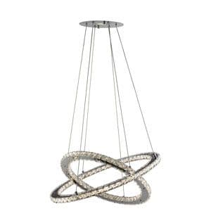 Clover Led 2 Ring Pendant, Chrome, Clear Glass Trim. 2400 Lumens (Double Insulated) Bx8757-168Cc-17