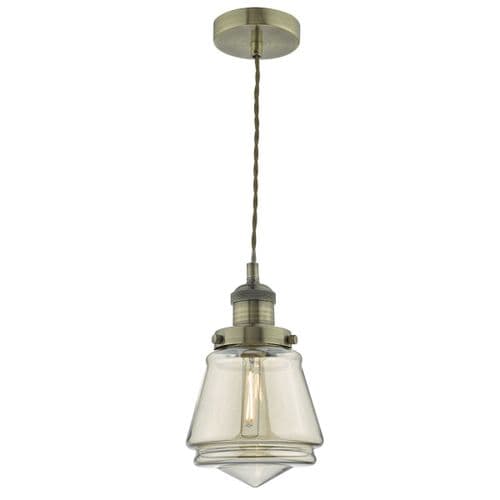 Curtis 1 Light Pendant Antique Brass/ Champagne