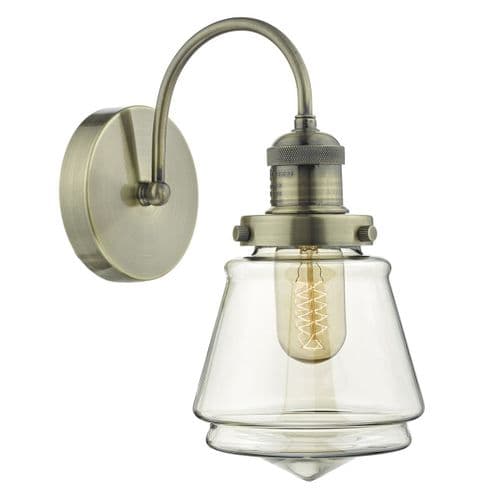 Curtis 1 Light Wall Light Antique Brass/ Champagne