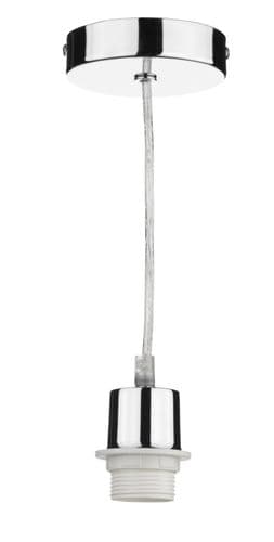 Dar 1 Light Polished Chrome E27 Suspension Clear Cable SP65