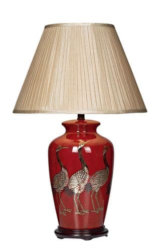 Dar Bertha Bird Table Lamp Red Base Only BER4225 (Class 2 Double Insulated)