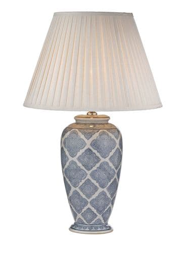 Dar Ely Table Lamp Blue/White Base Only ELY4223 (Class 2 Double Insulated)