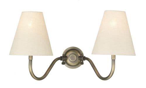 Dar Hicks Double Wall Bracket Antique Brass HIC0975 (Hand made, 7-10 day Delivery)
