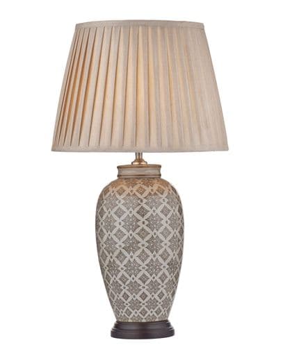 Dar Louise Table Lamp Brown/Cream Base Only LOU4229 (Class 2 Double Insulated)