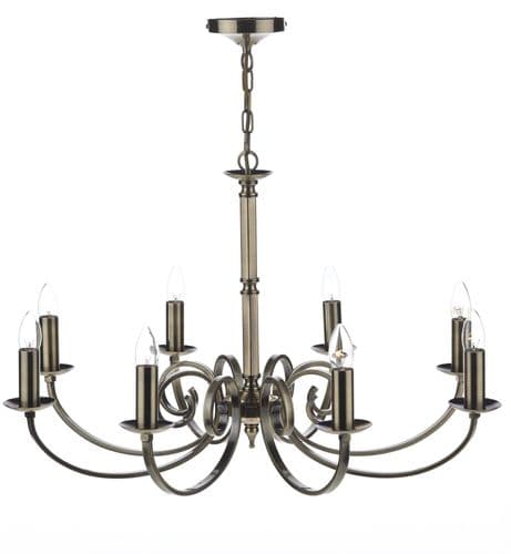Dar Murray 8 Light Dual Mount Pendant Antique Brass MUR0875