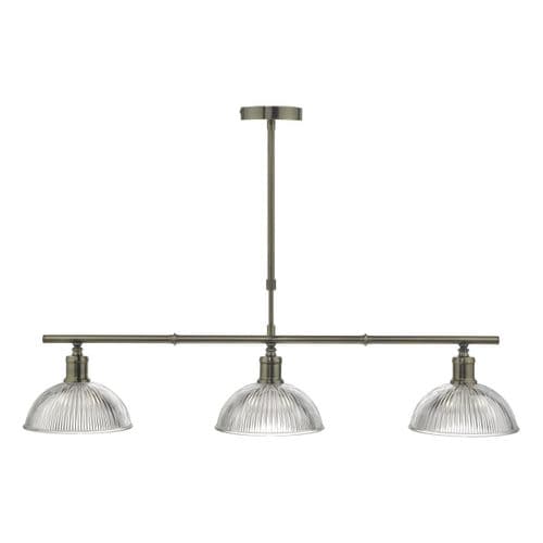 Dara 3lt Bar Pendant Antique Brass & Glass (double insulated) DAR0375