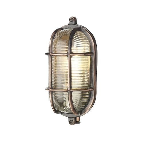 David Hunt Lighting, Admiral Small Oval Wall Antique Copper, ADM5264 (Hand made, 7-10 day Delivery)