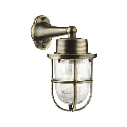 David Hunt Lighting, Harbour 1 Light Down Wall Light Antique Brass IP64, HAR1575 (7-10 day Delivery)