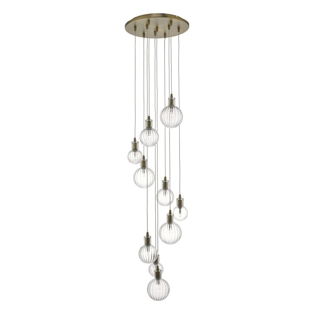 Dita 10lt Cluster Pendant Brass & Glass (double insulated) DIT2342