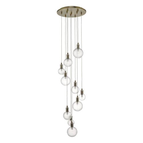 Dita 10lt Cluster Pendant Brass & Glass (double insulated) DIT2342