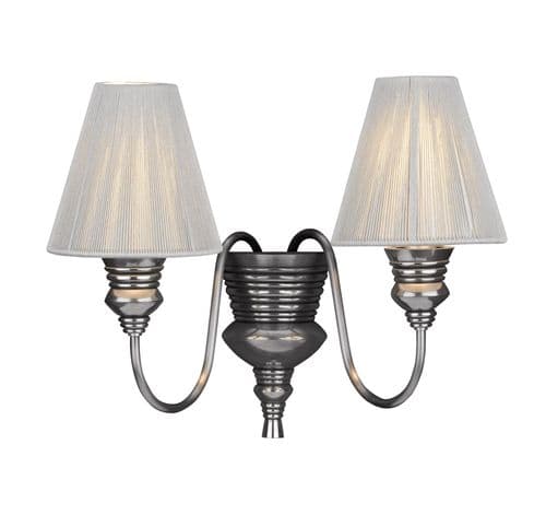 Doreen 2 Light Wall Bracket Pewter complete with S115 String Shades DOR0967