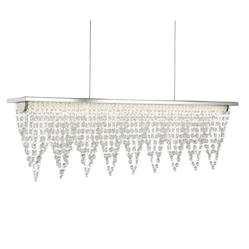 Drape Led Ceiling Bar (65Cm Length), Chrome, Crystal Waterfall Dressing 8857Cc