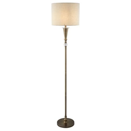 Drum 1 Light Floor Lamp, Antique Brass, Linen Shade (Double Insulated) Bx1012Ab-17