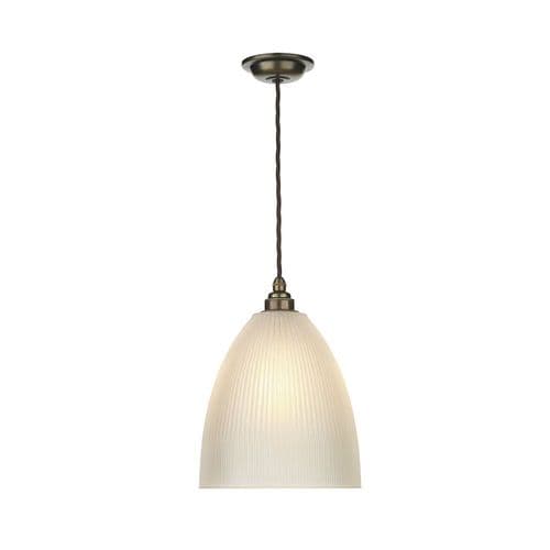 Duxford Glass Pendant Antique Brass complete with Satin Glass, DUX0175 (7-10 day Delivery)
