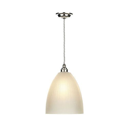 Duxford Glass Pendant Nickel Chrome complete with Satin Glass, DUX0150 (7-10 day Delivery)