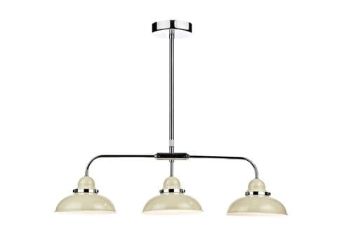 Dynamo 3-light Cream Bar Pendant Ceiling Light (Class 2 Double Insulated) DYN0333