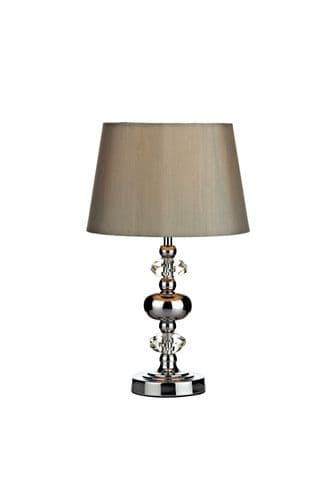 Edith Polished Chrome / Taupe Touch Table Lamp TXEDI4150
