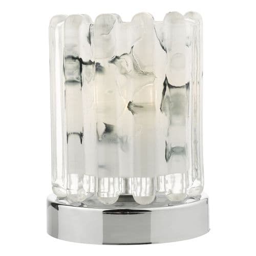 Elf Table Lamp Touch Polished Chrome With Ribbed Glass TXELF4150