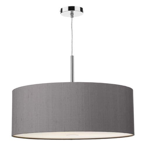 Ellington 60cm Pendant Light Chrome with Shade (choose colour) ELL17 (Hand made, 10-14 day Del)