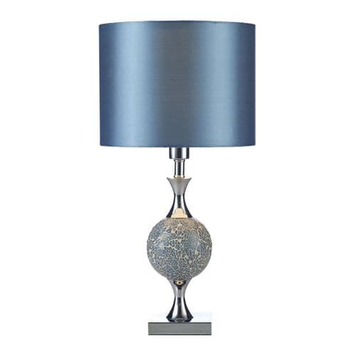 Elsa Table Lamp Blue Mosaic complete with Shade (Class 2 Double Insulated) ELS4223