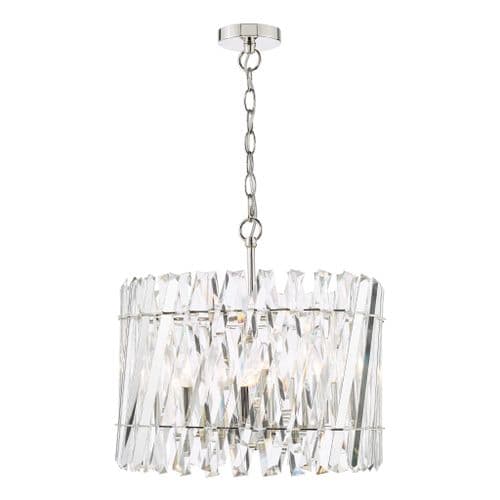 ENTWINE 6LT PENDANT POLISHED NICKEL AND CRYSTAL