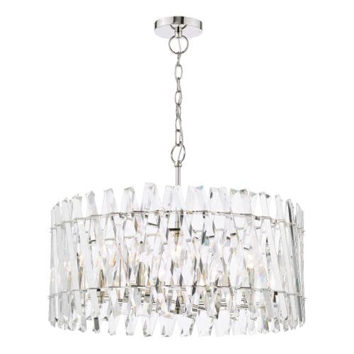 ENTWINE 8LT PENDANT POLISHED NICKEL AND CRYSTAL