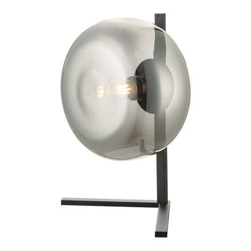 Erla Table Lamp Smoked Glass & Matt Black, double insulated, ERL4110