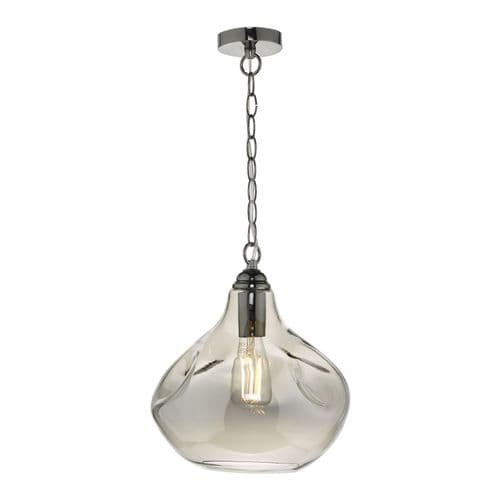 Esarosa Pendant Black Chrome & Smoked Glass, double insulated, ESA0110