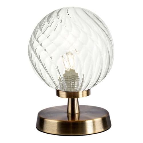 Esben Touch Table Lamp Antique Brass With Twisted Glass ESB4175-03