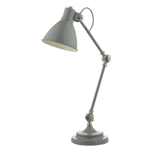 Eunice Task Lamp Grey & Satin Nickel EUN4239
