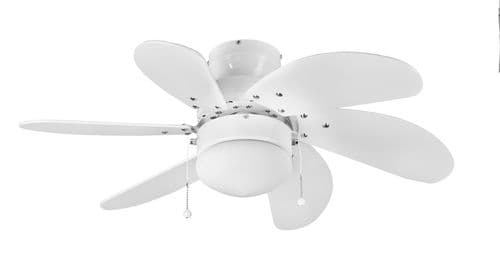 Eurofans Atlanta 30" White Ceiling Fan + Light 111573
