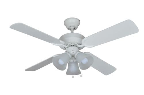 Eurofans Montana White Ceiling Fan + Light (36" or 42")