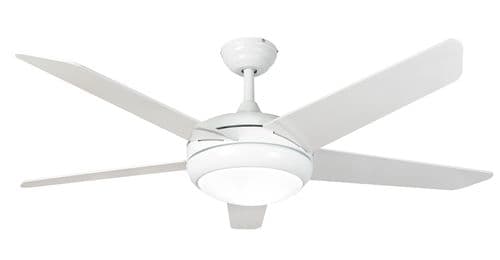 Eurofans Neptune 44" White Ceiling Fan + Remote Control + LED Light 115861