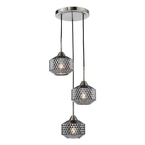 FABRIENNE 3LT CLUSTER PENDANT SAT NICKEL
