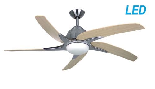 Fantasia Elite Viper Plus 44" Stainless Steel Ceiling Fan + Remote Control + LED Light 116028