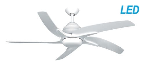 Fantasia Elite Viper Plus 44" White Ceiling Fan + Remote Control + LED Light 116004