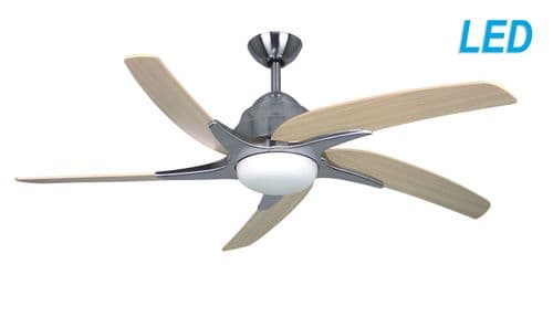 Fantasia Elite Viper Plus 54" Stainless Steel Ceiling Fan + Remote Control + LED Light 116080