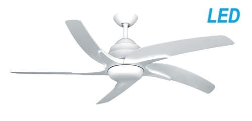 Fantasia Elite Viper Plus 54" White Ceiling Fan + Remote Control + LED Light 116066
