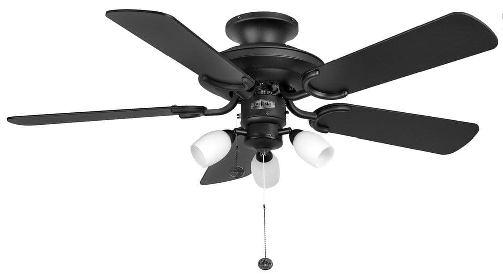 Fantasia Mayfair Combi 42" Matt Black Ceiling Fan +  Light 110996