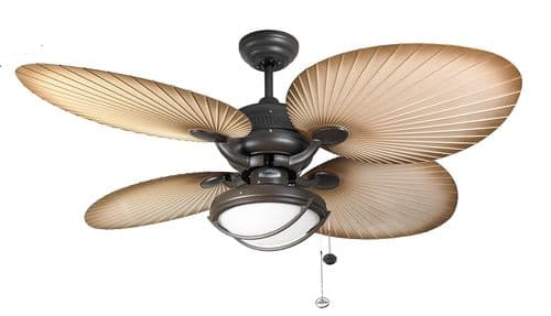 Fantasia Palm 52" Chocolate Brown Acrylic Blade Ceiling Fan + Light 114871