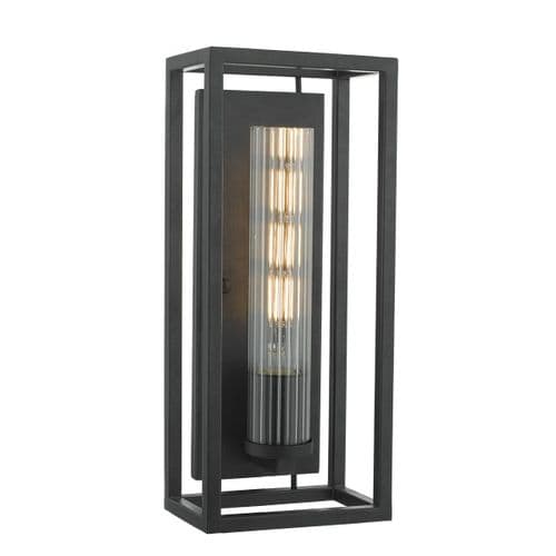 Felipe 1 Light Wall Light Lantern Black Clear