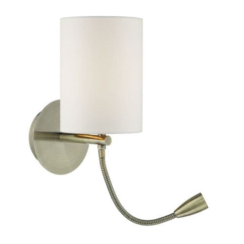 Feta 1 Light Wall Bracket With Led Antique Brass Base Only