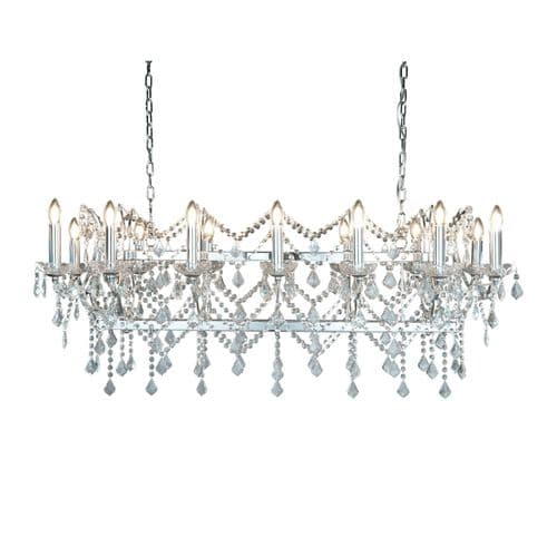 Florence 14 Light Pendant Bar, Clear Crystal, Chrome 80614-14Cc