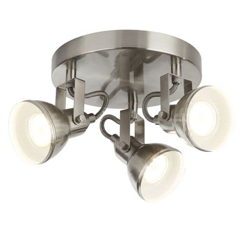 Focus - 3 Light Satin Silver Industrial Spotlight Disc 1543Ss