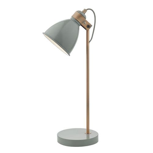 Frederick Table Lamp Gloss Grey/Copper (Class 2 Double Insulated)