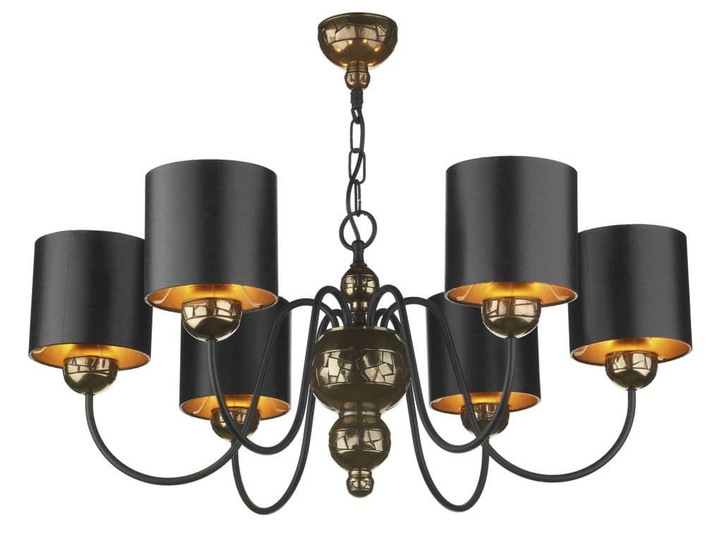 Garbo Bronze 6-light Made in the Cotswolds Ceiling Light with Black / Bronze shades GAR0673