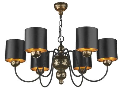 Garbo Bronze 6-light Made in the Cotswolds Ceiling Light with Black / Bronze shades GAR0673